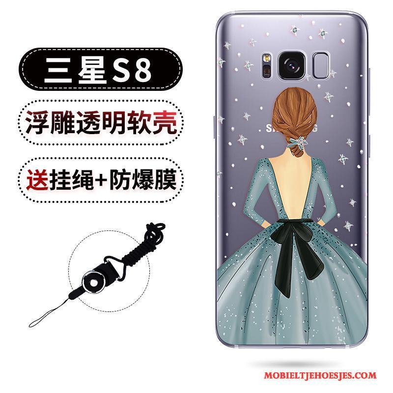 Samsung Galaxy S8+ Hoesje Hoes Mooi Ster Doorzichtig Anti-fall Hanger Reliëf