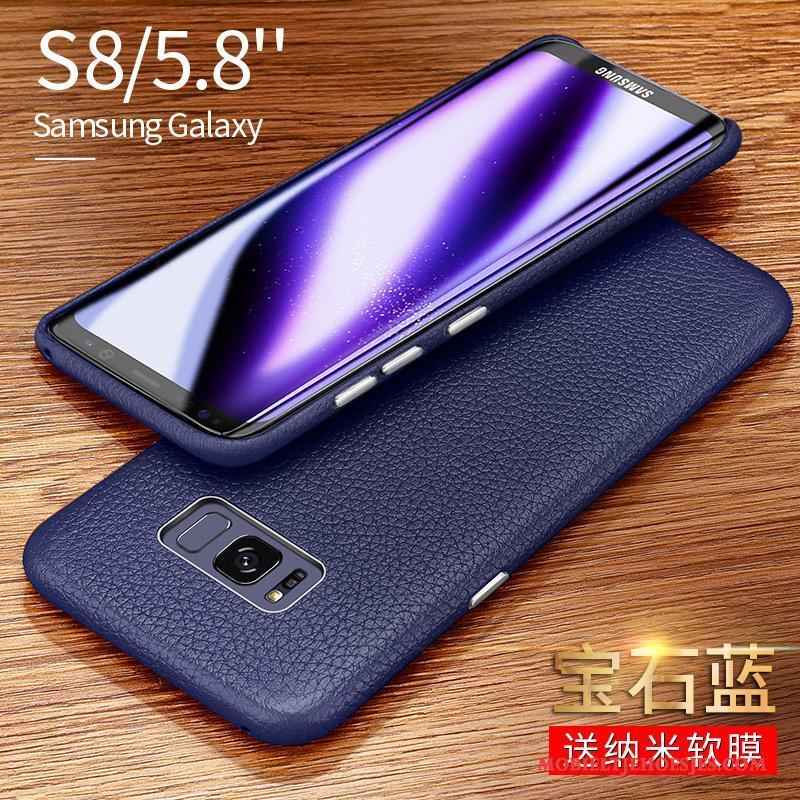 Samsung Galaxy S8+ Hoesje Leer Persoonlijk Luxe Achterklep Ster Dun Leren Etui