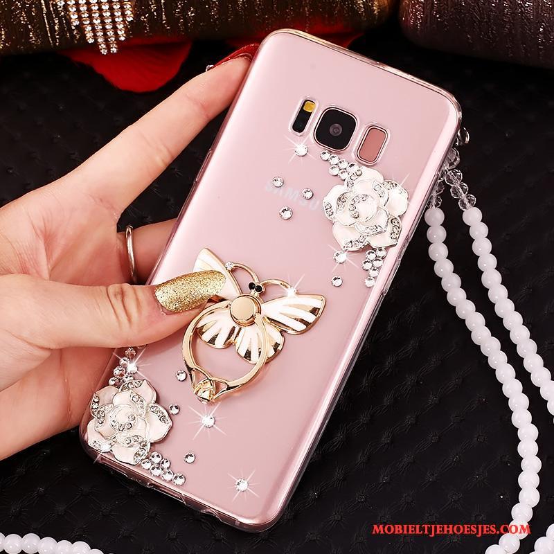 Samsung Galaxy S8+ Hoesje Met Strass Roze Anti-fall Ster Bescherming Siliconen