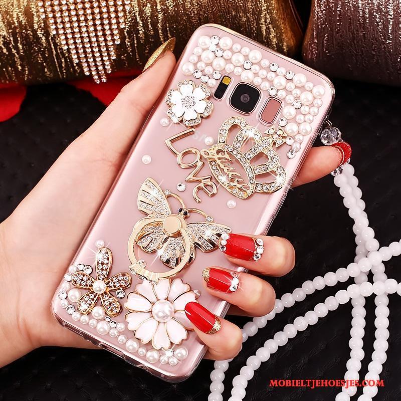 Samsung Galaxy S8+ Hoesje Met Strass Roze Anti-fall Ster Bescherming Siliconen