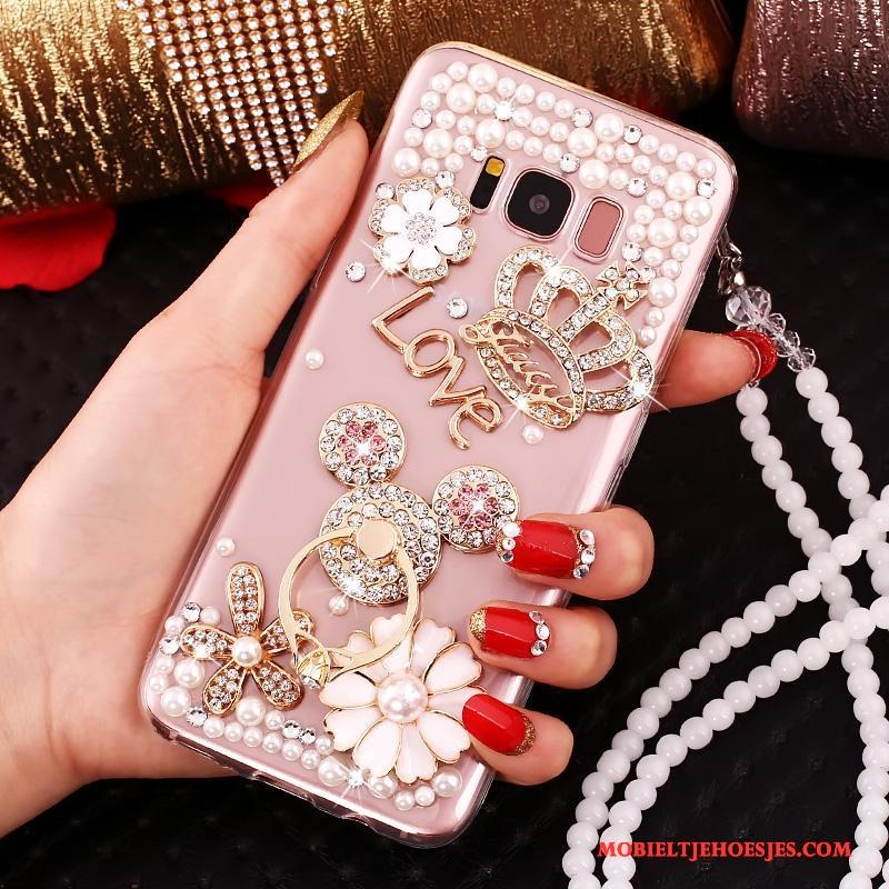 Samsung Galaxy S8+ Hoesje Met Strass Roze Anti-fall Ster Bescherming Siliconen