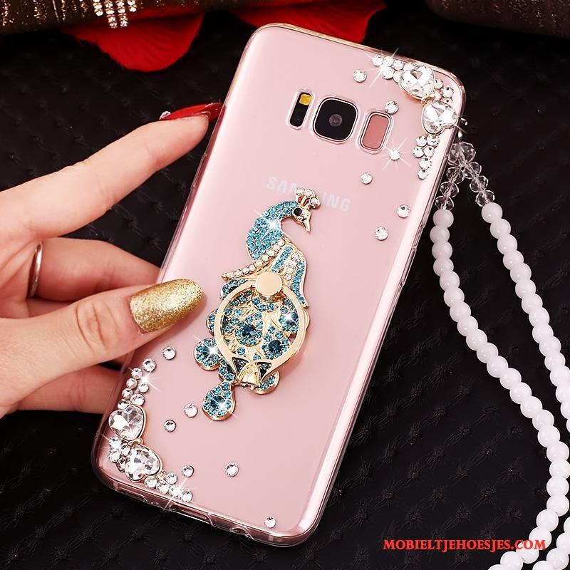 Samsung Galaxy S8+ Hoesje Met Strass Roze Anti-fall Ster Bescherming Siliconen