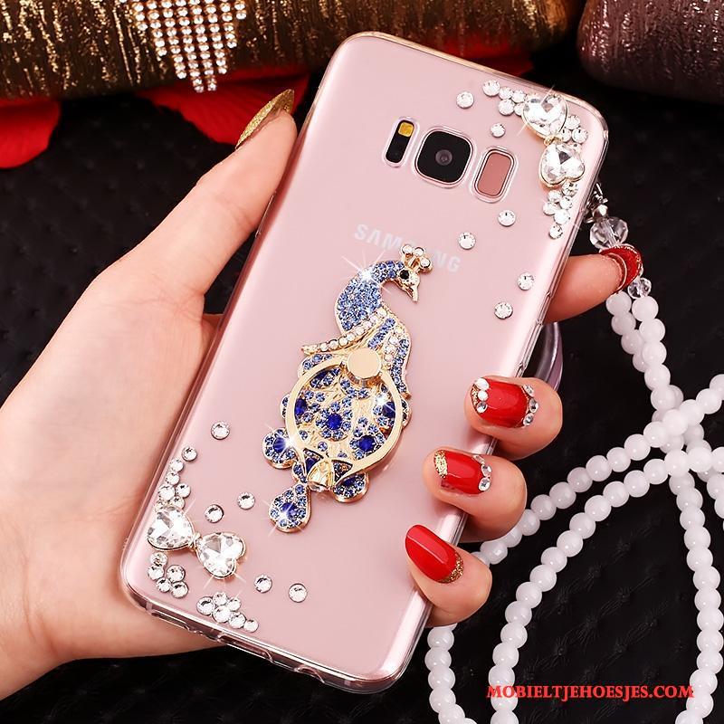 Samsung Galaxy S8+ Hoesje Met Strass Roze Anti-fall Ster Bescherming Siliconen