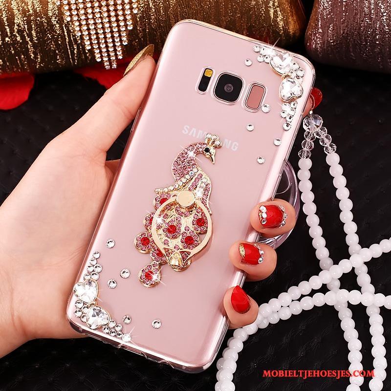 Samsung Galaxy S8+ Hoesje Met Strass Roze Anti-fall Ster Bescherming Siliconen