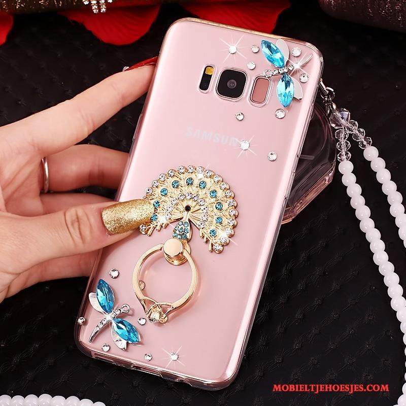 Samsung Galaxy S8+ Hoesje Met Strass Roze Anti-fall Ster Bescherming Siliconen