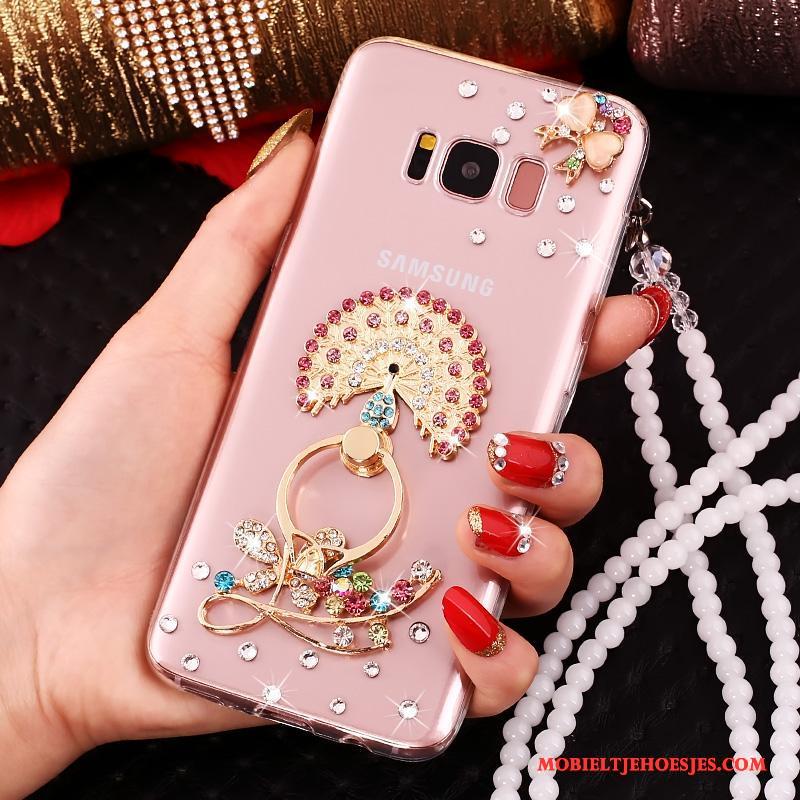 Samsung Galaxy S8+ Hoesje Met Strass Roze Anti-fall Ster Bescherming Siliconen