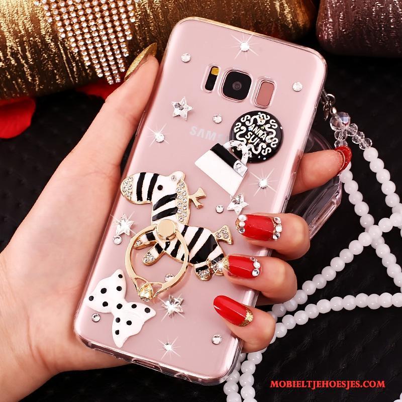 Samsung Galaxy S8+ Hoesje Met Strass Roze Anti-fall Ster Bescherming Siliconen