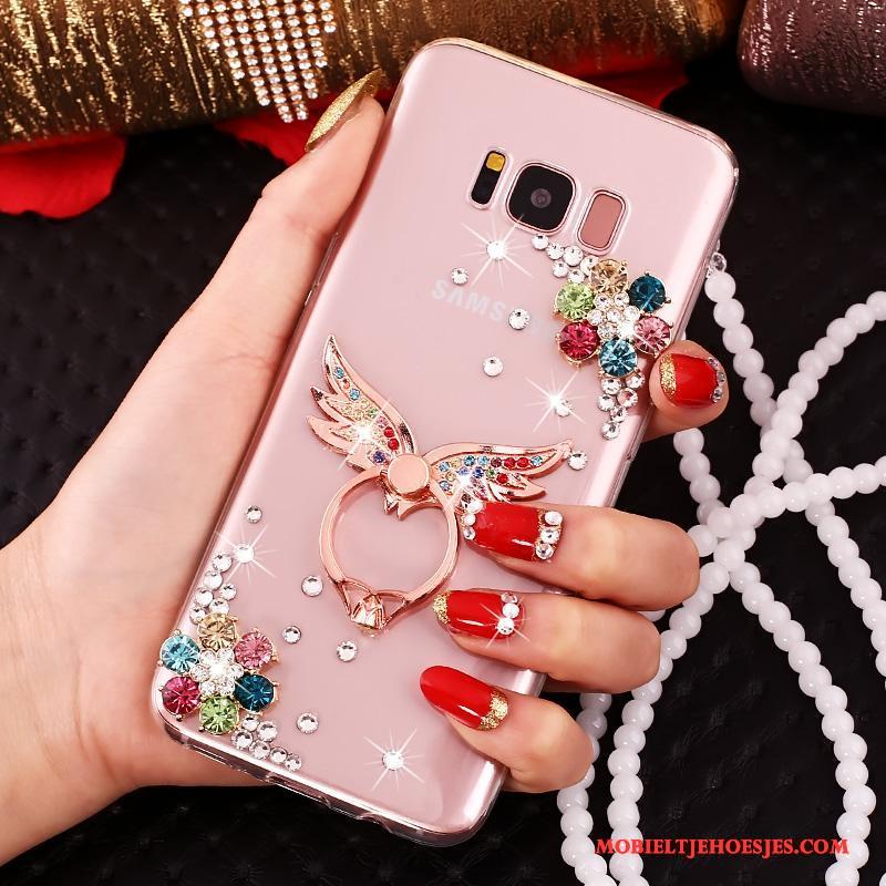 Samsung Galaxy S8+ Hoesje Met Strass Roze Anti-fall Ster Bescherming Siliconen