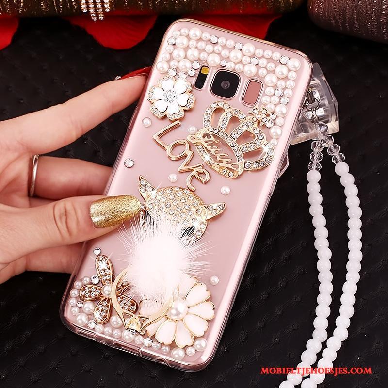 Samsung Galaxy S8+ Hoesje Met Strass Roze Anti-fall Ster Bescherming Siliconen