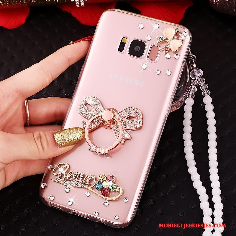 Samsung Galaxy S8+ Hoesje Met Strass Roze Anti-fall Ster Bescherming Siliconen