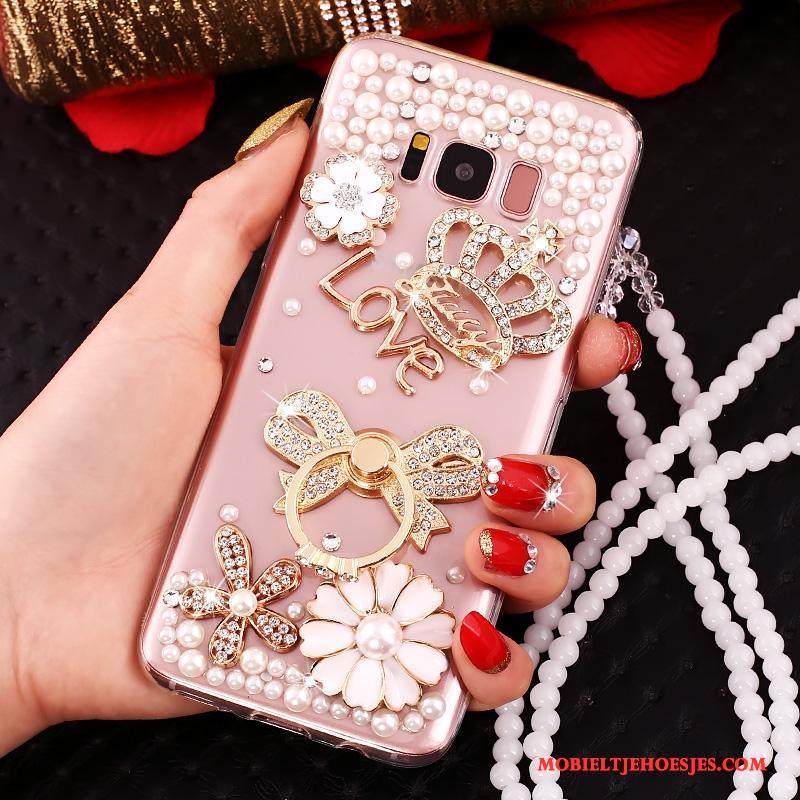 Samsung Galaxy S8+ Hoesje Met Strass Roze Anti-fall Ster Bescherming Siliconen