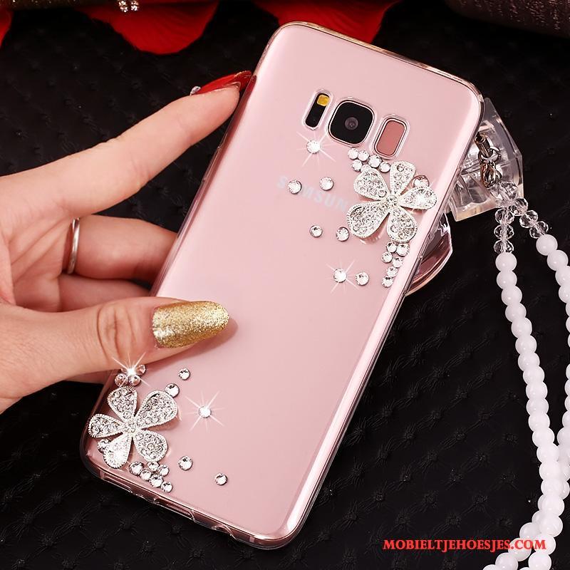 Samsung Galaxy S8+ Hoesje Met Strass Roze Anti-fall Ster Bescherming Siliconen