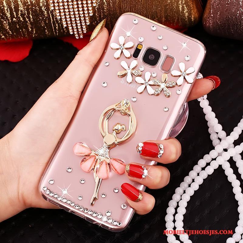 Samsung Galaxy S8+ Hoesje Met Strass Roze Anti-fall Ster Bescherming Siliconen