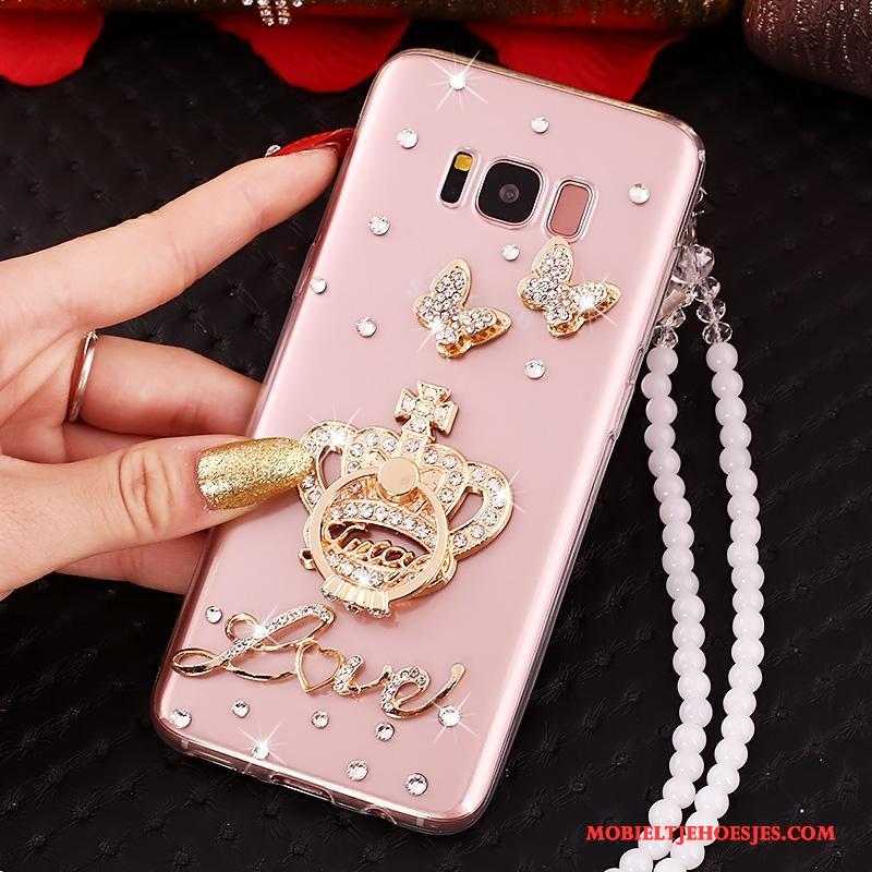 Samsung Galaxy S8+ Hoesje Met Strass Roze Anti-fall Ster Bescherming Siliconen