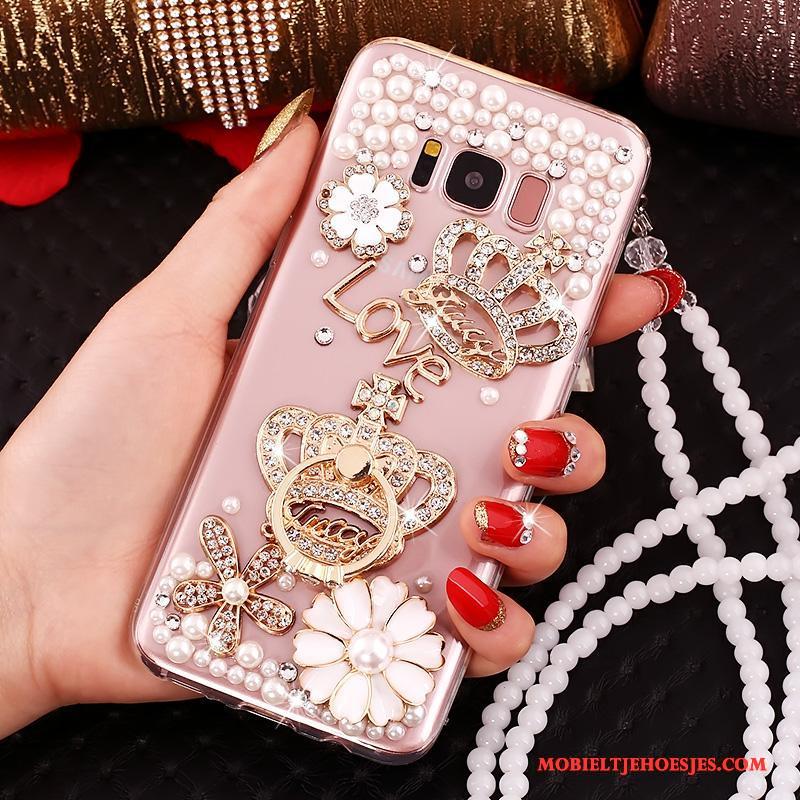 Samsung Galaxy S8+ Hoesje Met Strass Roze Anti-fall Ster Bescherming Siliconen