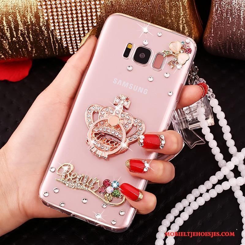 Samsung Galaxy S8+ Hoesje Met Strass Roze Anti-fall Ster Bescherming Siliconen