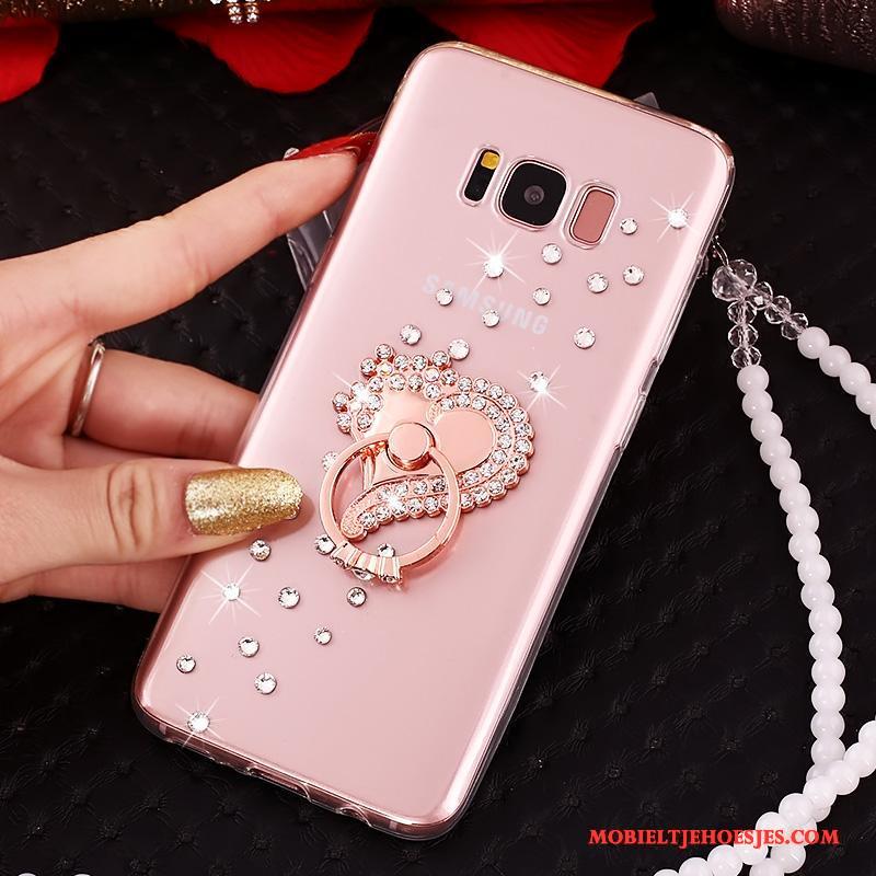 Samsung Galaxy S8+ Hoesje Met Strass Roze Anti-fall Ster Bescherming Siliconen