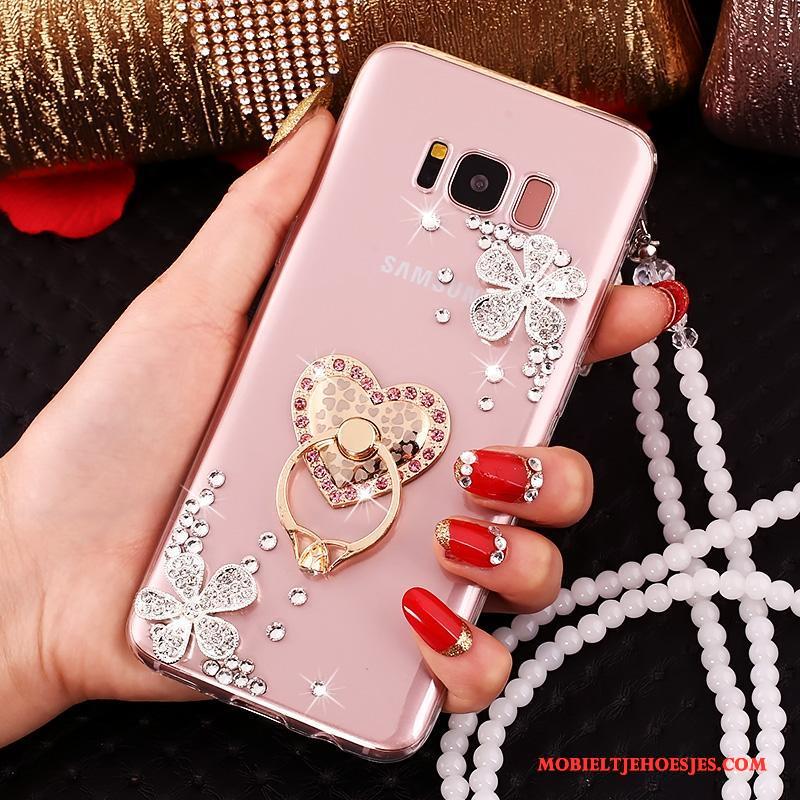 Samsung Galaxy S8+ Hoesje Met Strass Roze Anti-fall Ster Bescherming Siliconen