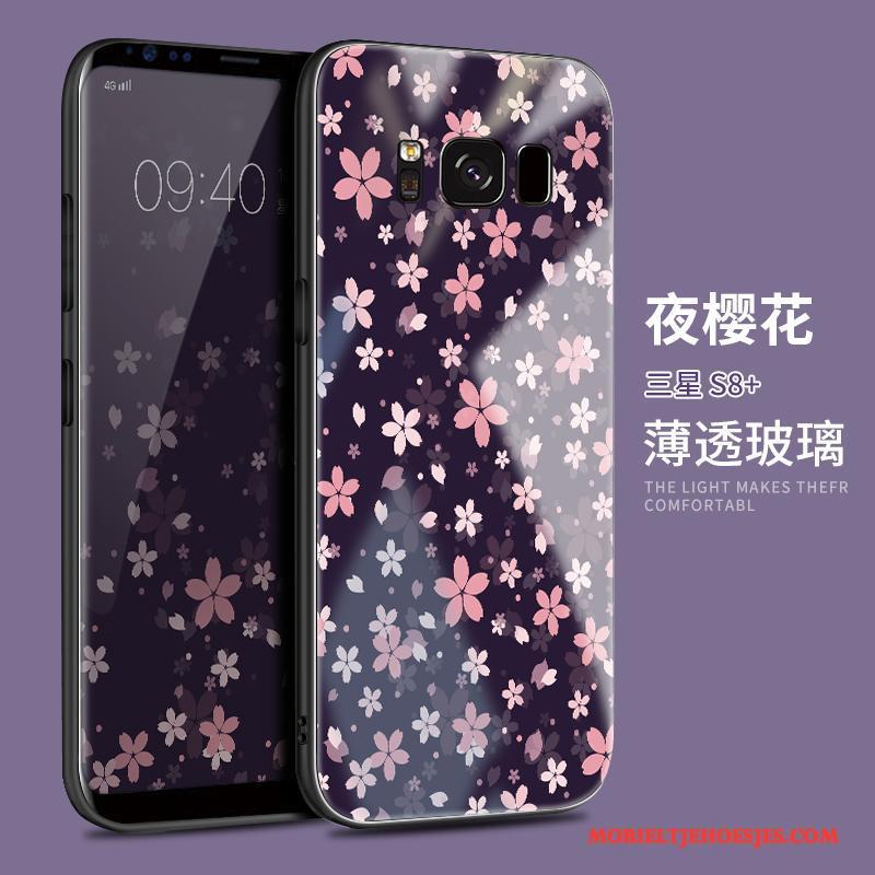 Samsung Galaxy S8+ Hoesje Scheppend Anti-fall Bescherming Ster Glas Purper Trend