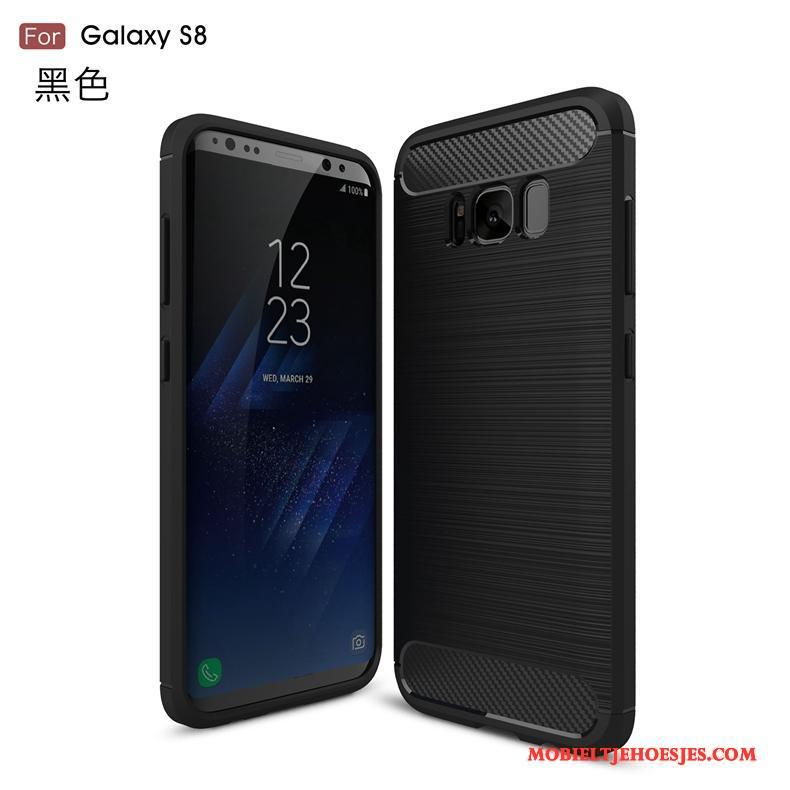 Samsung Galaxy S8 Hoesje Telefoon Anti-fall Grijs Fiber Siliconen Patroon Zijde