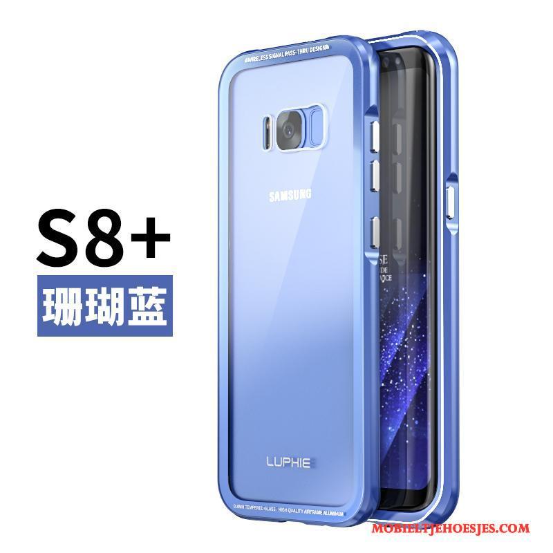 Samsung Galaxy S8+ Hoesje Telefoon Metaal Bescherming Omlijsting Blauw Anti-fall Mobiele Telefoon