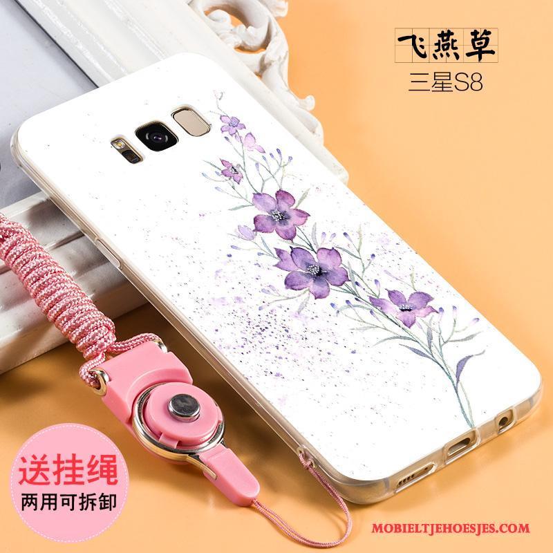 Samsung Galaxy S8+ Hoesje Trend Hanger All Inclusive Purper Ster Siliconen Anti-fall