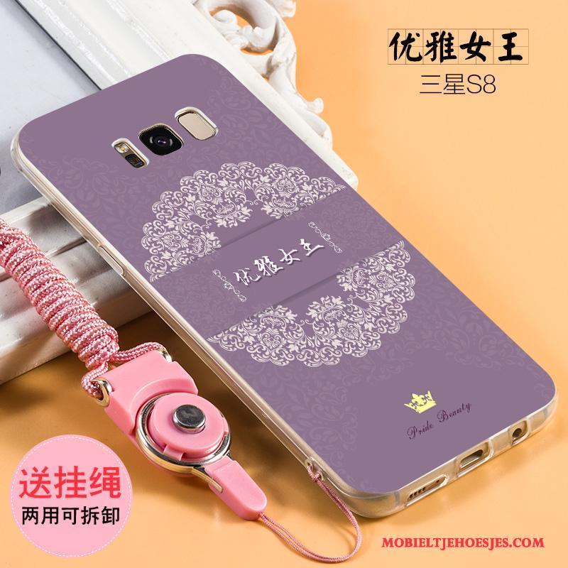 Samsung Galaxy S8+ Hoesje Trend Hanger All Inclusive Purper Ster Siliconen Anti-fall