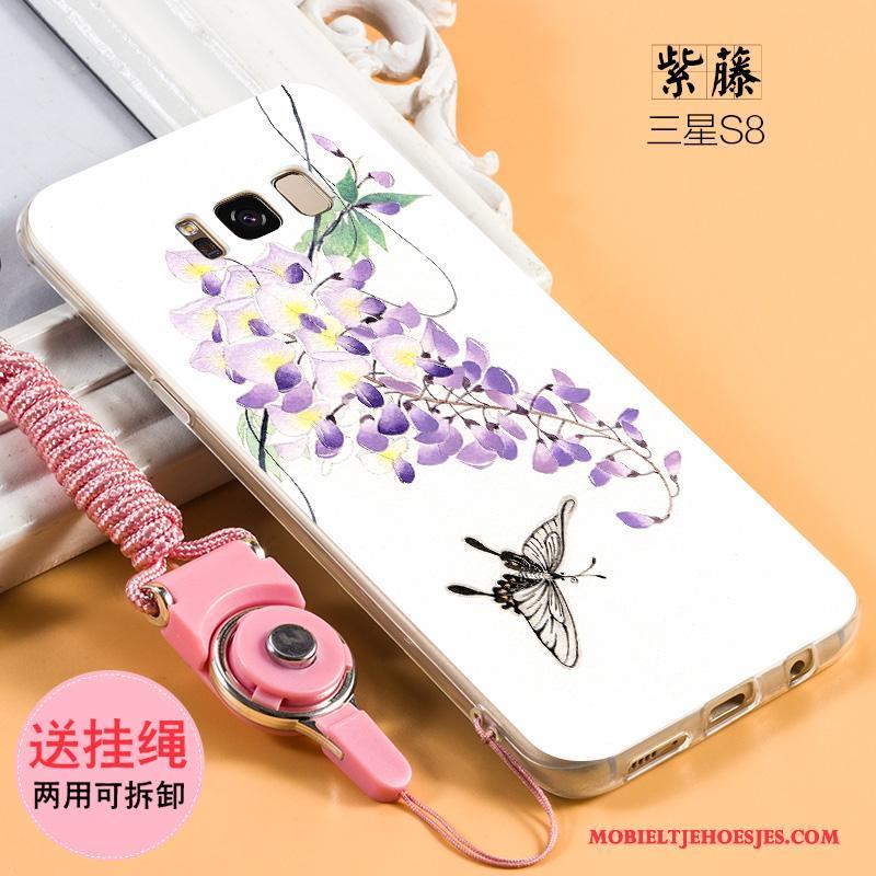 Samsung Galaxy S8+ Hoesje Trend Hanger All Inclusive Purper Ster Siliconen Anti-fall