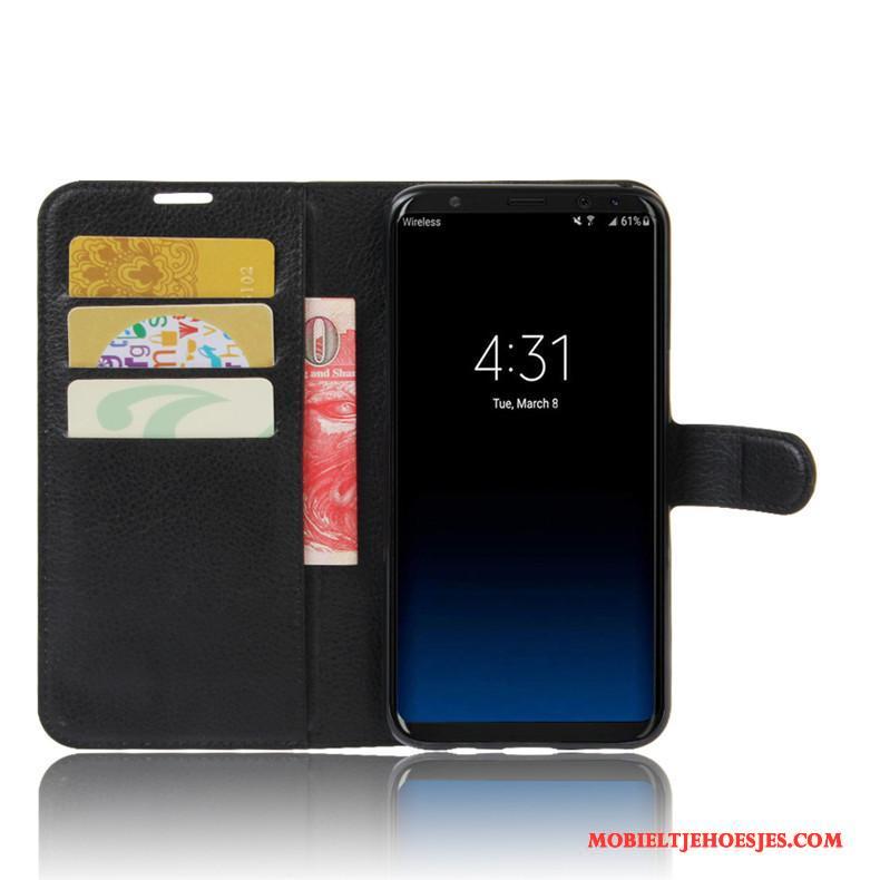 Samsung Galaxy S8 Leren Etui Hoes Folio Hoesje Telefoon Ondersteuning Ster Bescherming