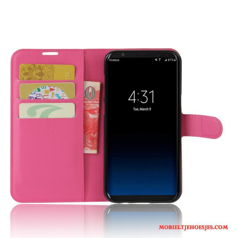 Samsung Galaxy S8 Leren Etui Hoes Folio Hoesje Telefoon Ondersteuning Ster Bescherming