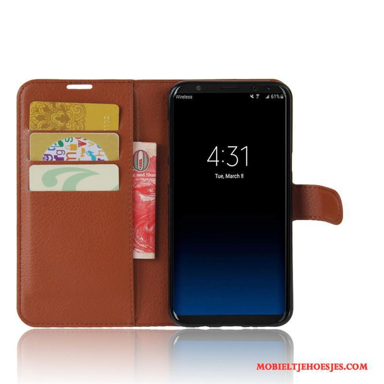 Samsung Galaxy S8 Leren Etui Hoes Folio Hoesje Telefoon Ondersteuning Ster Bescherming