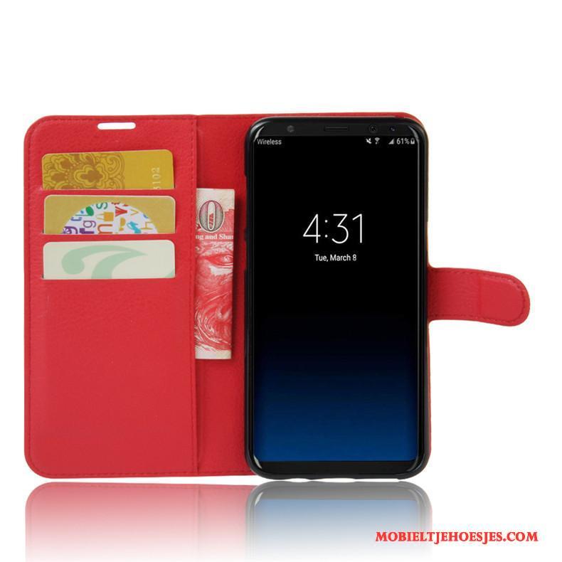 Samsung Galaxy S8 Leren Etui Hoes Folio Hoesje Telefoon Ondersteuning Ster Bescherming