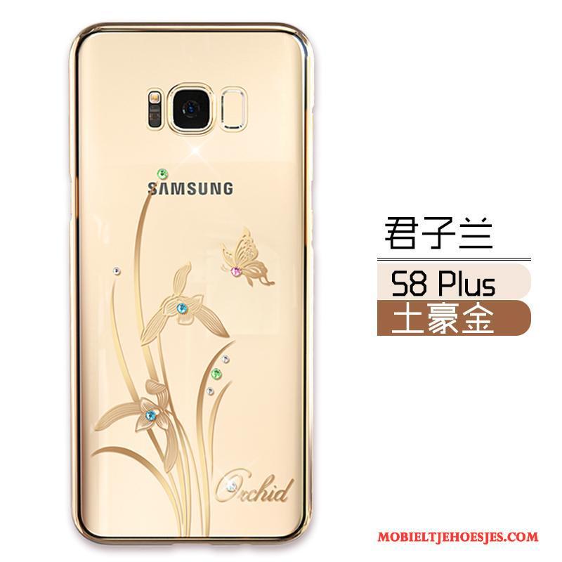 Samsung Galaxy S8+ Luxe Hoesje Telefoon Met Strass Goud Ster Trendy Merk Anti-fall