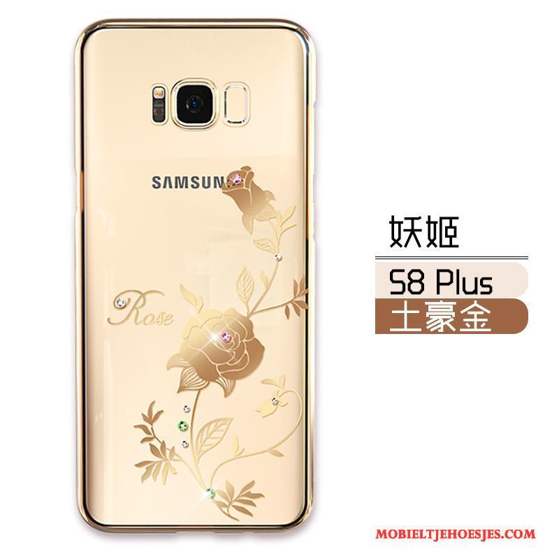 Samsung Galaxy S8+ Luxe Hoesje Telefoon Met Strass Goud Ster Trendy Merk Anti-fall