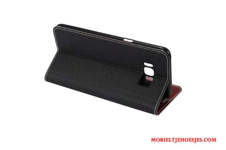 Samsung Galaxy S8 Mobiele Telefoon Hoesje Telefoon Bescherming Herringbone Leren Etui Lichtblauw Ster