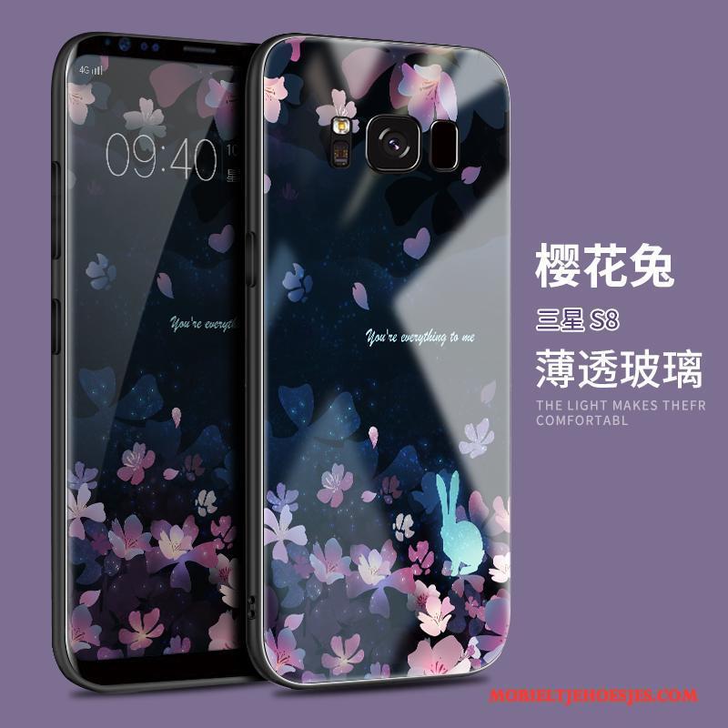 Samsung Galaxy S8 Purper Ster Trend Hoes Scheppend Glas Hoesje Telefoon