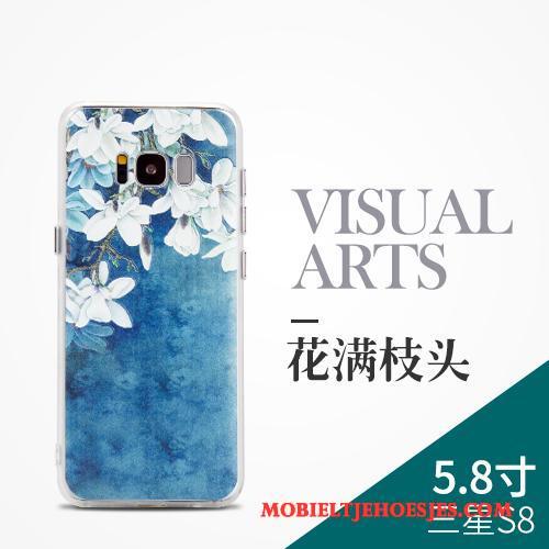 Samsung Galaxy S8+ Reliëf Hoesje Telefoon Chinese Stijl Blauw Ster Mobiele Telefoon Trend