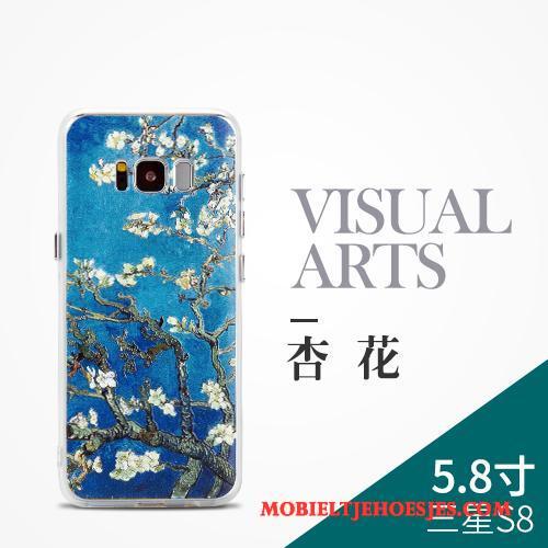 Samsung Galaxy S8+ Reliëf Hoesje Telefoon Chinese Stijl Blauw Ster Mobiele Telefoon Trend