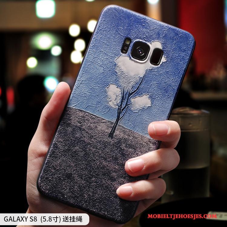 Samsung Galaxy S8+ Scheppend All Inclusive Persoonlijk Zacht Lichtblauw Hoesje Telefoon Dun