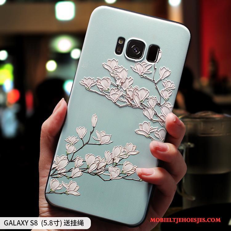 Samsung Galaxy S8 Scheppend Rood Siliconen Dun Hanger Hoesje Telefoon Zacht