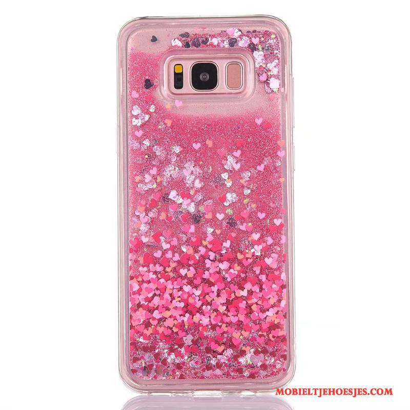 Samsung Galaxy S8 Spotprent Roze Drijfzand Hoes Hoesje Telefoon Scheppend Zacht