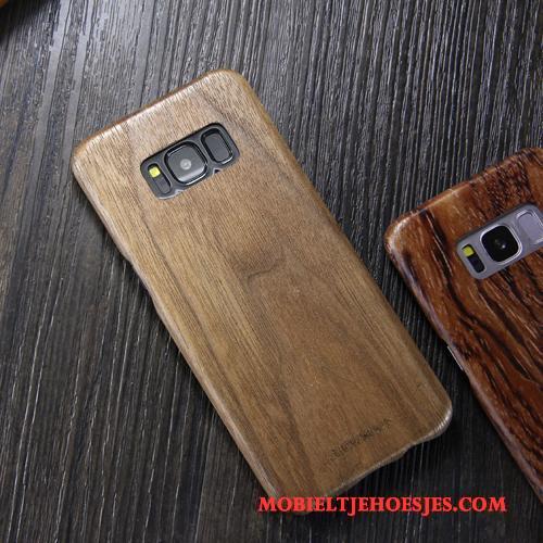 Samsung Galaxy S8+ Trendy Merk Hoesje Telefoon Ster Zwart Dun Bescherming Massief Hout