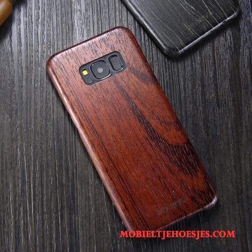 Samsung Galaxy S8+ Trendy Merk Hoesje Telefoon Ster Zwart Dun Bescherming Massief Hout