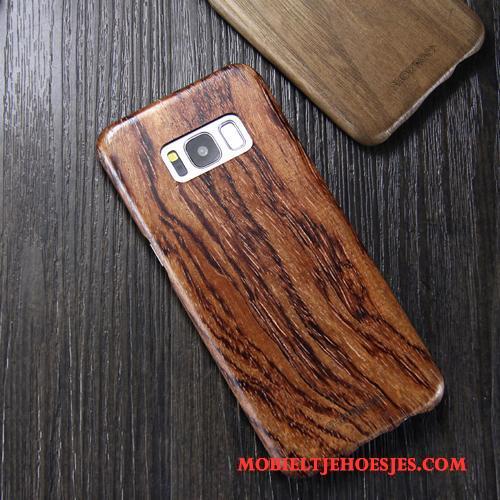 Samsung Galaxy S8+ Trendy Merk Hoesje Telefoon Ster Zwart Dun Bescherming Massief Hout