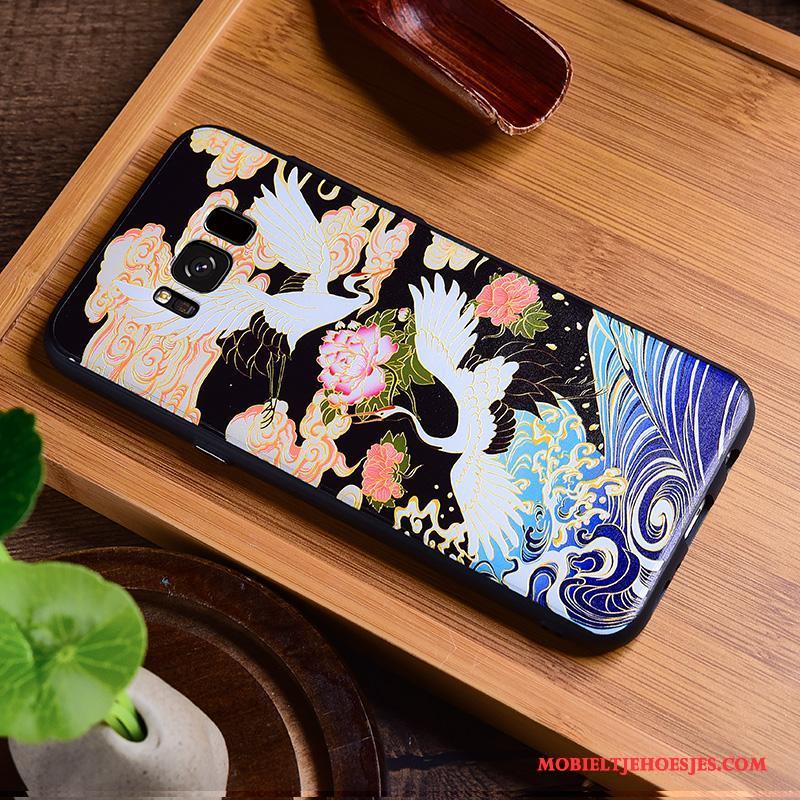 Samsung Galaxy S8 Vintage Chinese Stijl Anti-fall Reliëf Hoesje Telefoon All Inclusive Ster