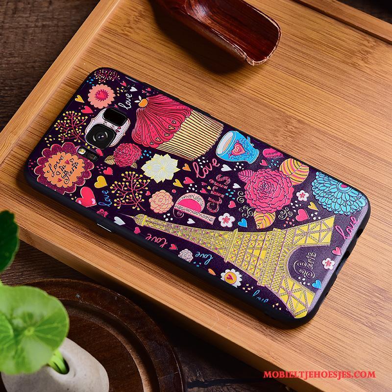 Samsung Galaxy S8 Vintage Chinese Stijl Anti-fall Reliëf Hoesje Telefoon All Inclusive Ster