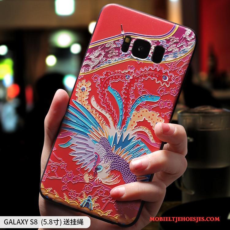 Samsung Galaxy S8 Zacht Lovers Hoesje Telefoon Anti-fall Persoonlijk Scheppend Rood