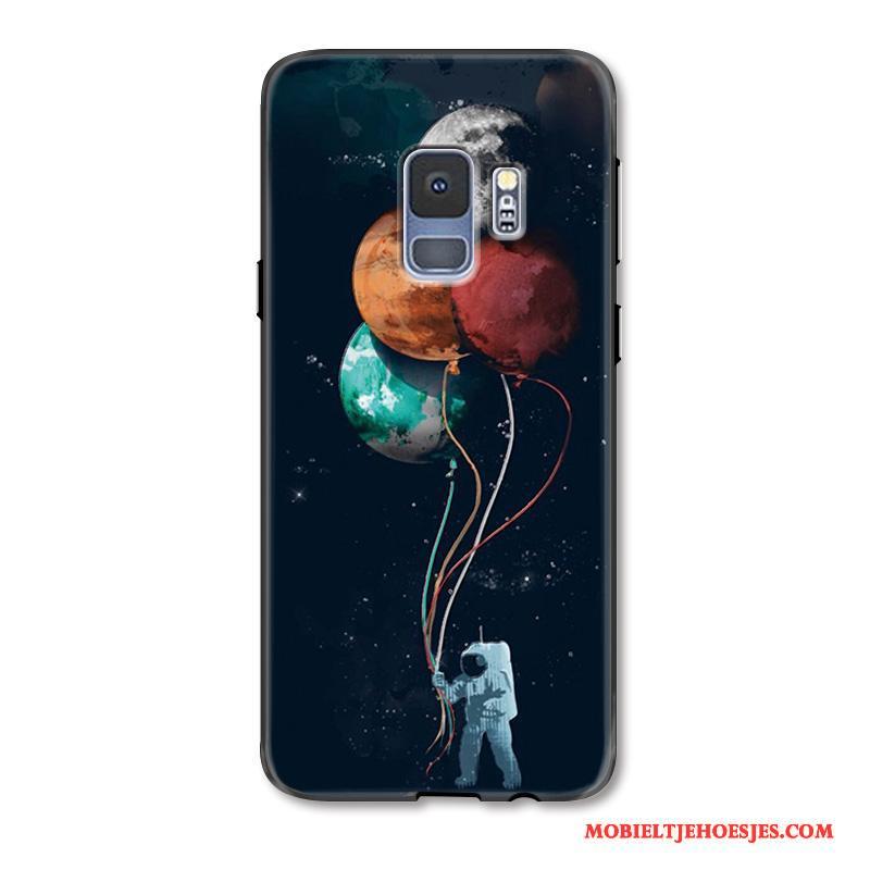 Samsung Galaxy S9 All Inclusive Siliconen Hoesje Telefoon Reliëf Scheppend Zwart Anti-fall