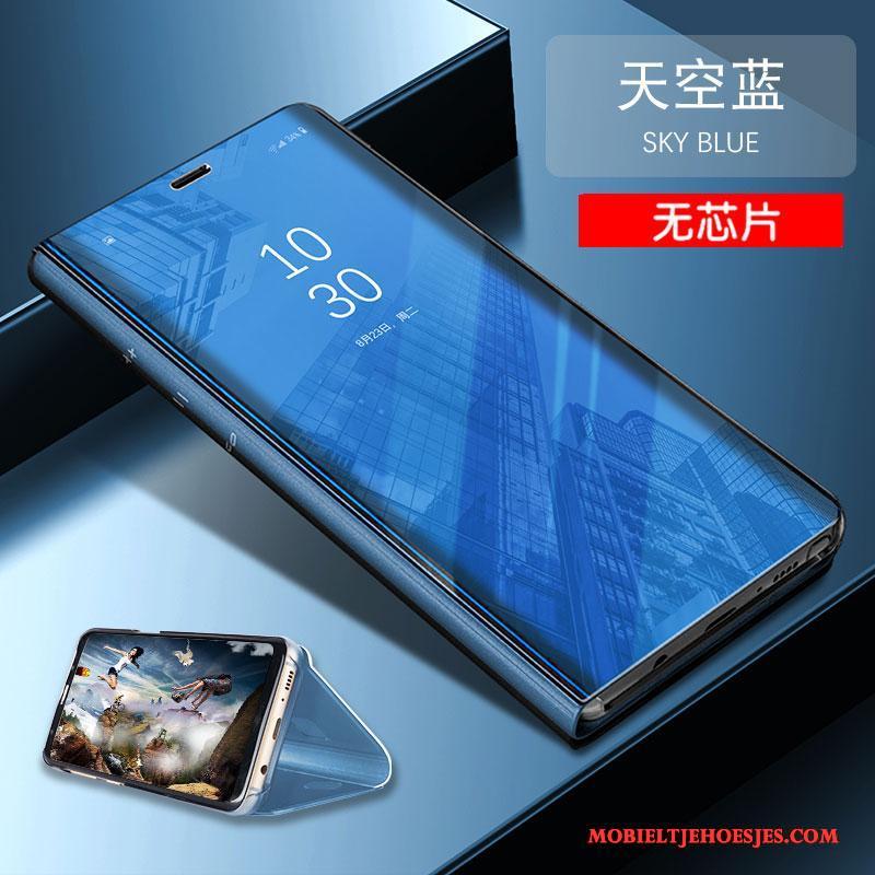 Samsung Galaxy S9+ Anti-fall Ster Zilver Hoesje Telefoon Folio Bescherming Leren Etui