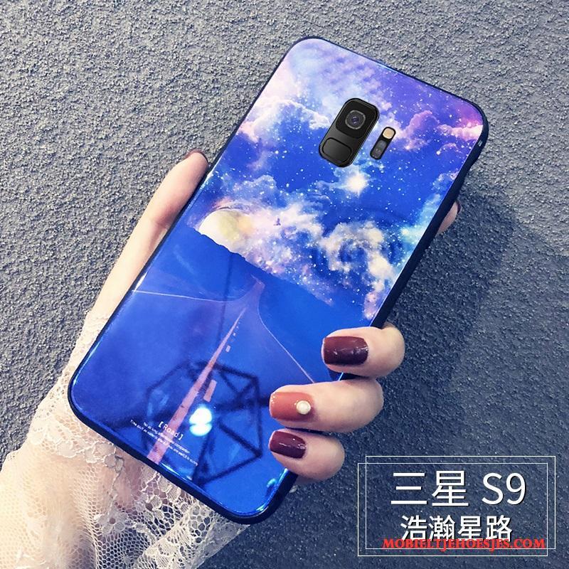 Samsung Galaxy S9 Blauw All Inclusive Glas Ster Hoesje Telefoon Anti-fall Trendy Merk